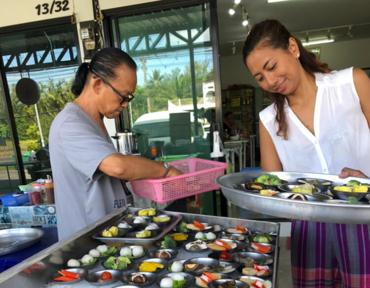 A picture of Wandee taking us for breakfast at her favourite Dim Sim restaurant.