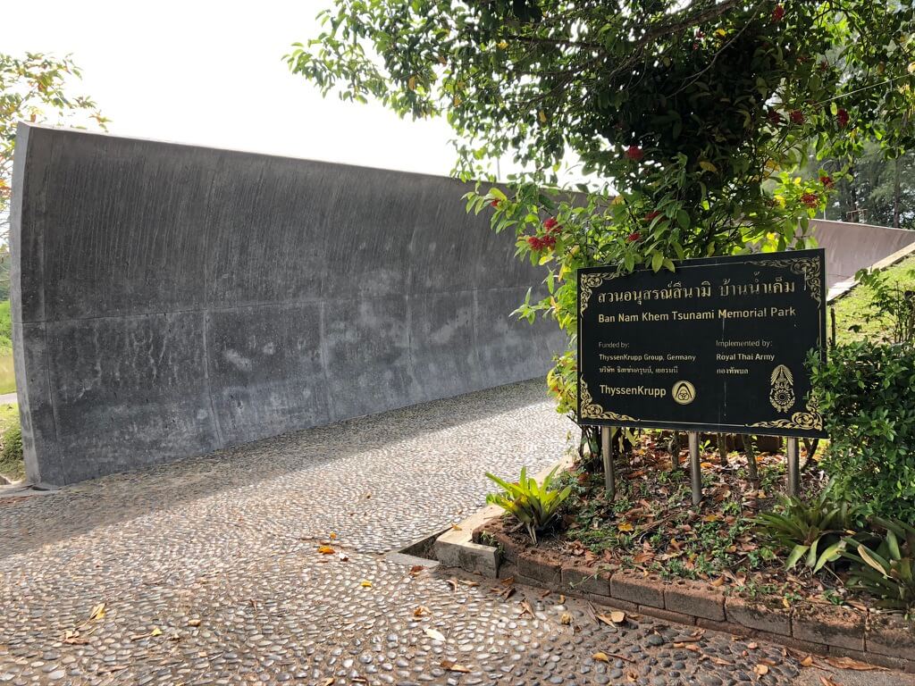 Huge concrete wave structure at Ban Nam Tsunami Memorial Park