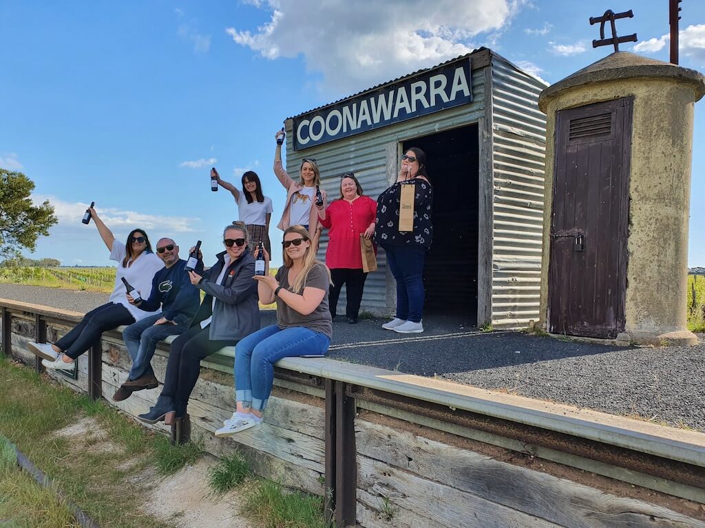 Happy_visitors_enjoying_their_tour_visiting_the_iconic_Coonawarra_Railway_Siding_a_great_example_of_things_to_do_in_Coonawarra